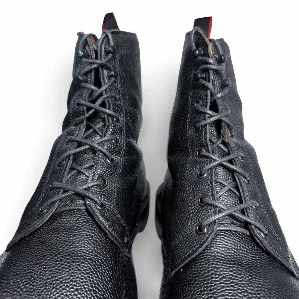 Allen Edmonds First Avenue Lace Up Boots Mens Sz 15 Black Pebbled Leather USA